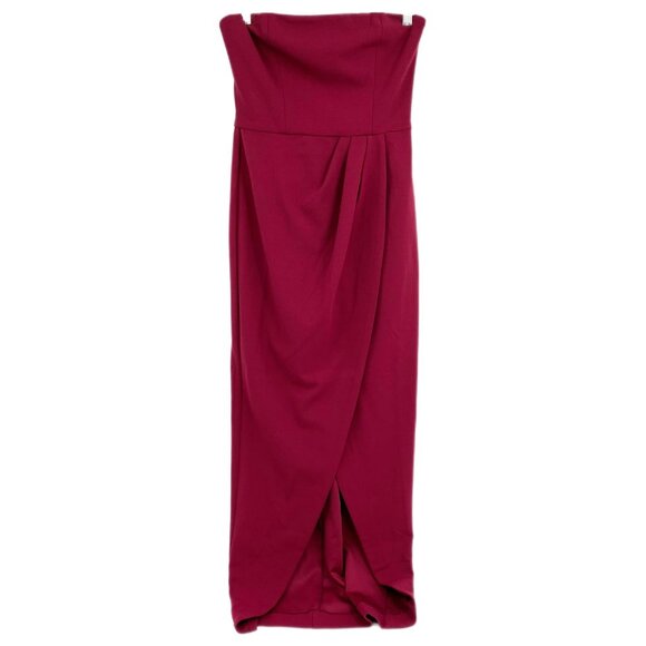 Wayf Dresses & Skirts - Wayf Burgundy Red Strapless Tulip Skirt Maxi Dress | Size S